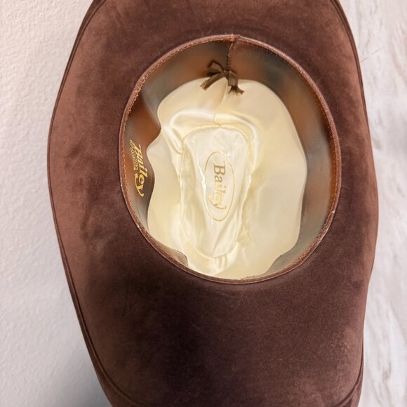 Vintage Bailey U-rollit Dark Brown Velvet Felt Cowboy Hat - Picture 2 of 5